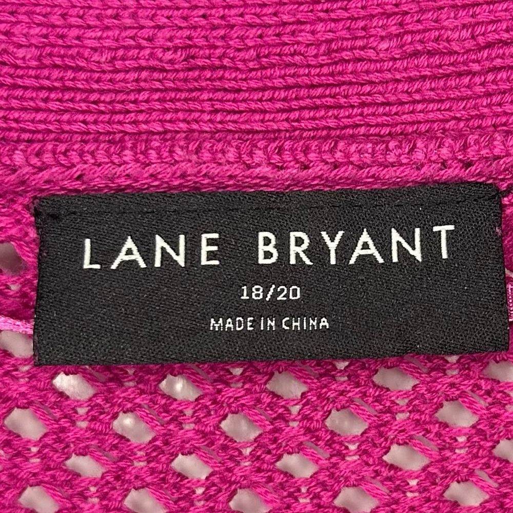 Lane Bryant Womens Cardigan Sweater 2X Pink Mesh Crochet Coquette Cozy Knit - Picture 2 of 4